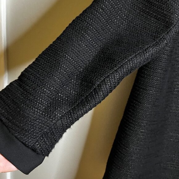 MAJE Tweed Pattern Faux Fur Coat Size M - Picture 7 of 8